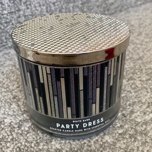 White Barn Party Dress scented three wick candle